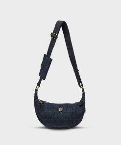 Islander Luna Bag with HARRIS TWEED - BLACK HERRINGBONE