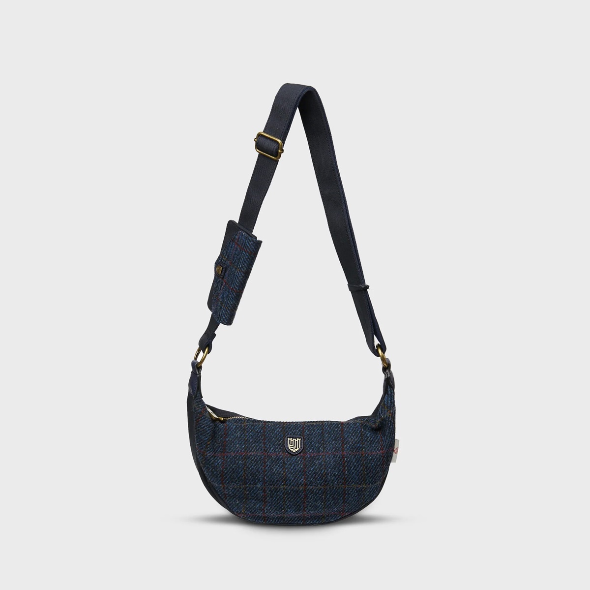 Islander Luna Bag with HARRIS TWEED - Navy Over Check
