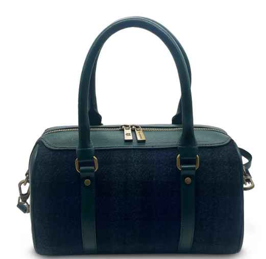 Islander Medium Duffle Bag with HARRIS TWEED - Black Watch Tartan