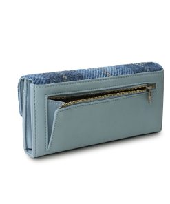Alternative view of Islander Large Clasp Purse with HARRIS TWEED - Blue Tartan