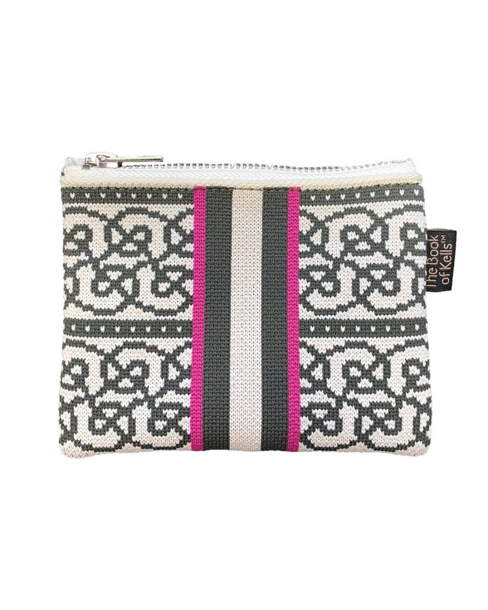 Book of Kells Jacquard Purse, Thyme Green/Pink