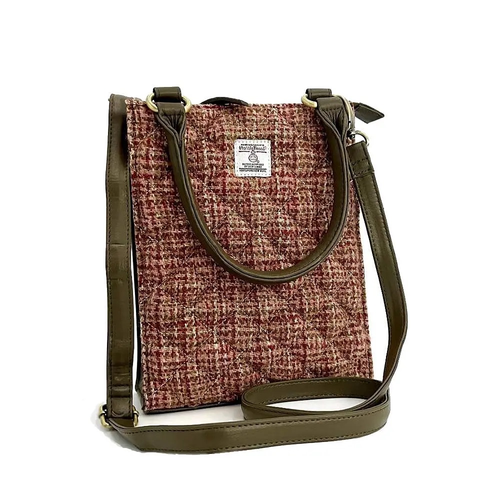 Maccessori Harris Tweed Quilt Mini Tote Bag, Maple