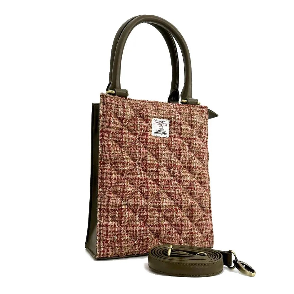 Maccessori Harris Tweed Quilt Mini Tote Bag, Maple - Image 2