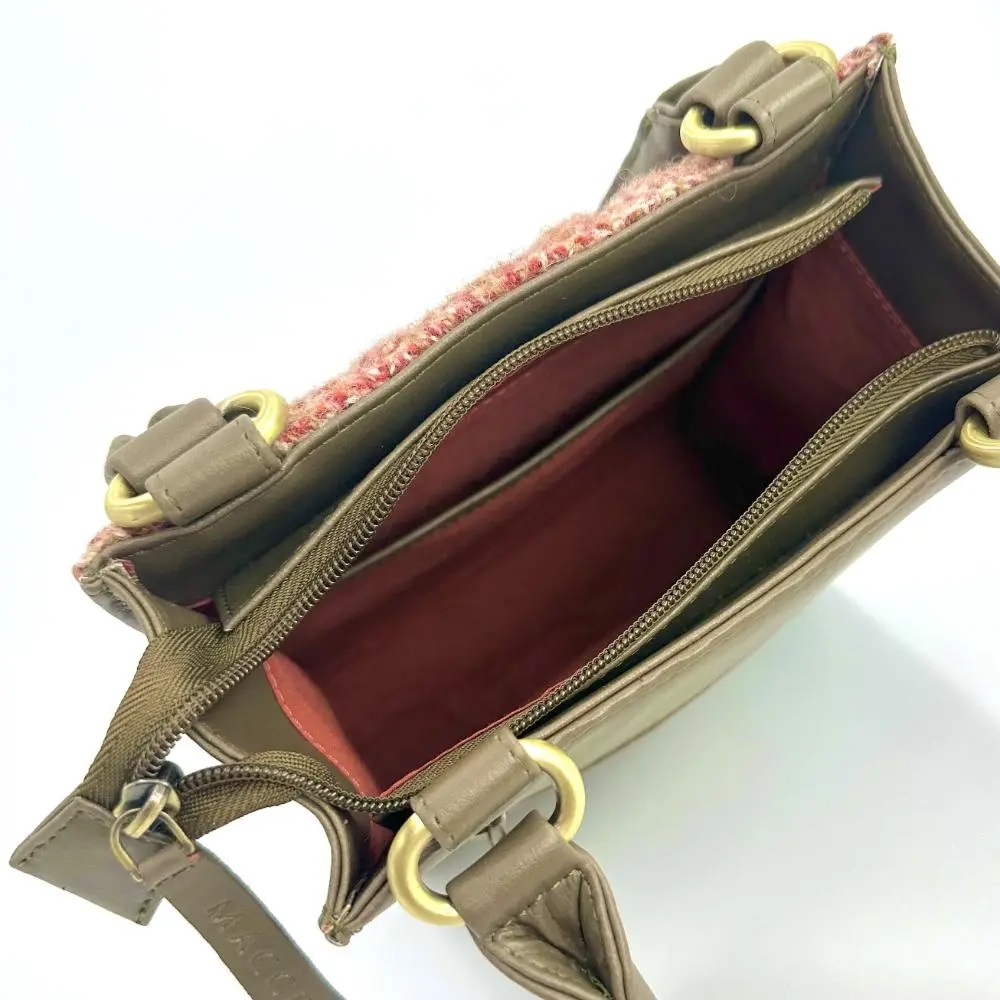 Maccessori Harris Tweed Quilt Mini Tote Bag, Maple - Image 4