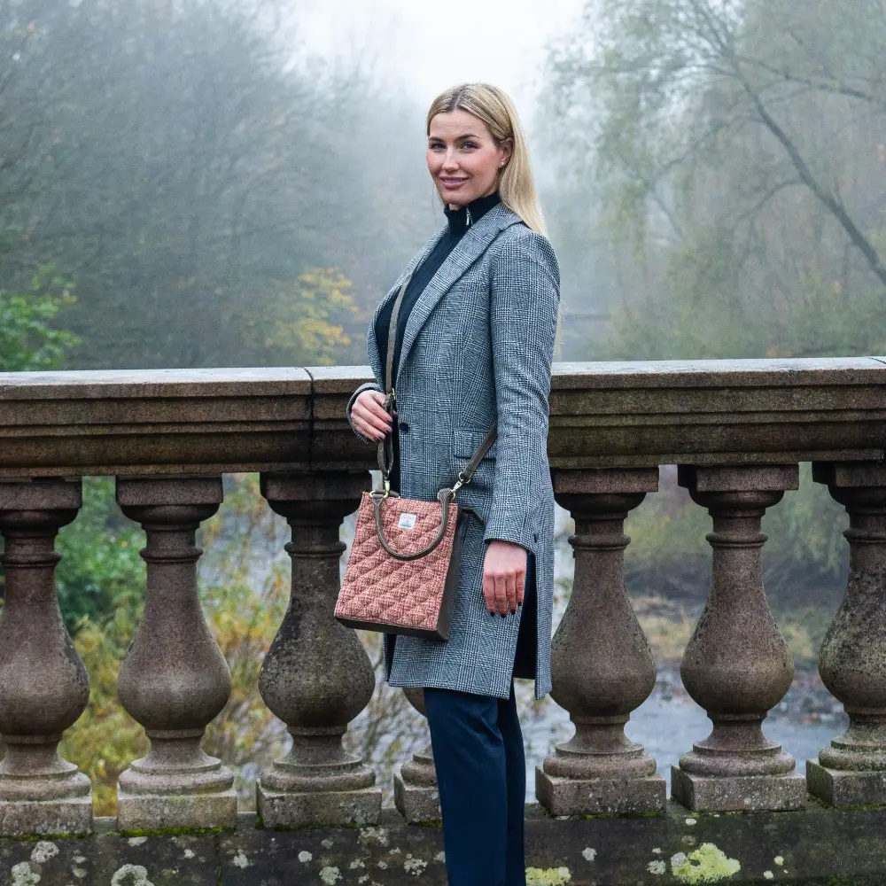 Maccessori Harris Tweed Quilt Mini Tote Bag, Maple - Image 5