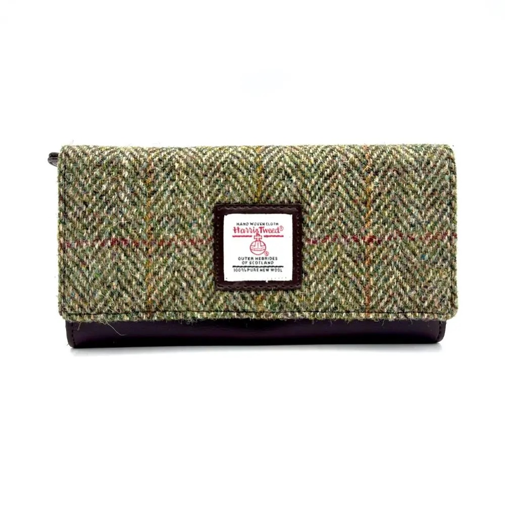 Maccessori Harris Tweed Ladies Envelope Purse, Country Green