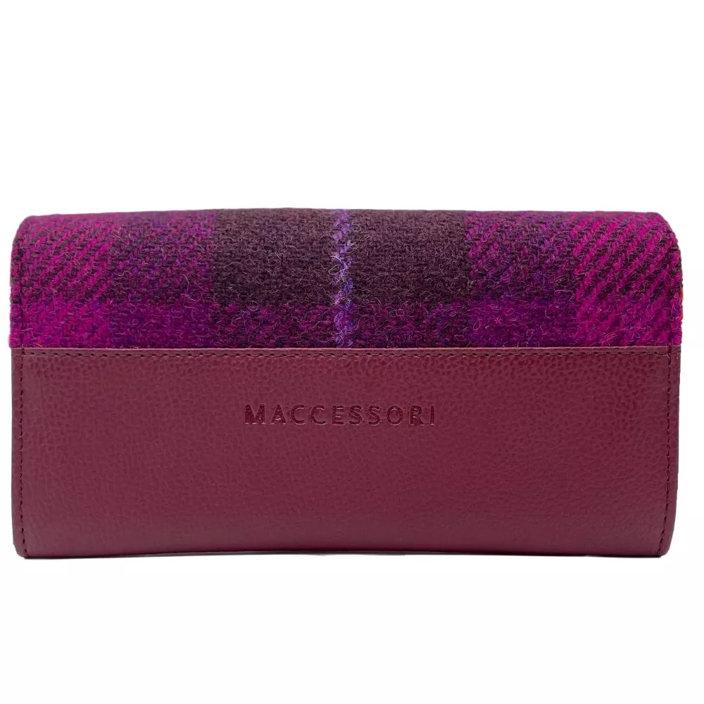 Maccessori Harris Tweed Ladies Envelope Purse, Purple Check - Image 2