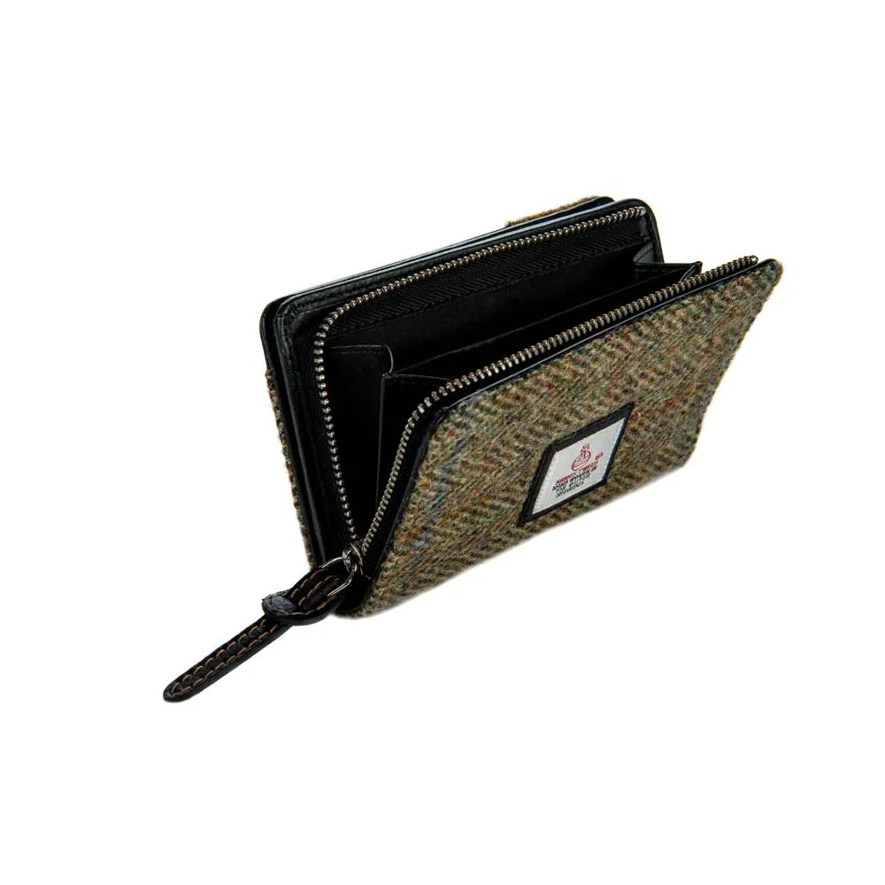 Maccessori Harris Tweed Medium Zip Purse, Country Green - Image 2