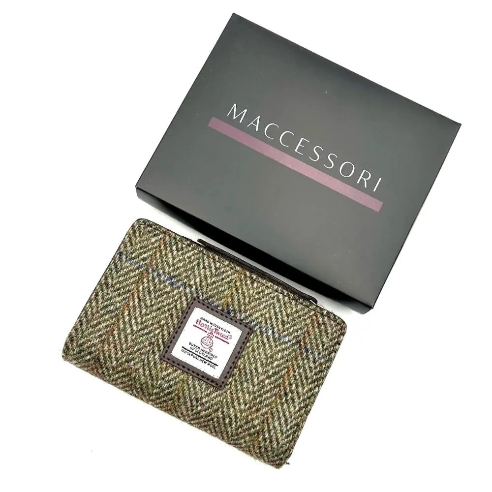 Maccessori Harris Tweed Medium Zip Purse, Country Green - Image 4