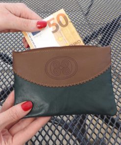 Alternative view of Tinnakeenly Leather Two Tone Celtic Spiral Top Zip Purse