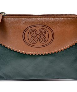 Tinnakeenly Leather Two Tone Celtic Spiral Top Zip Purse