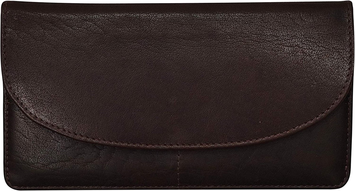 Tinnakeenly Leather Dark Brown Leather Compartment Purse