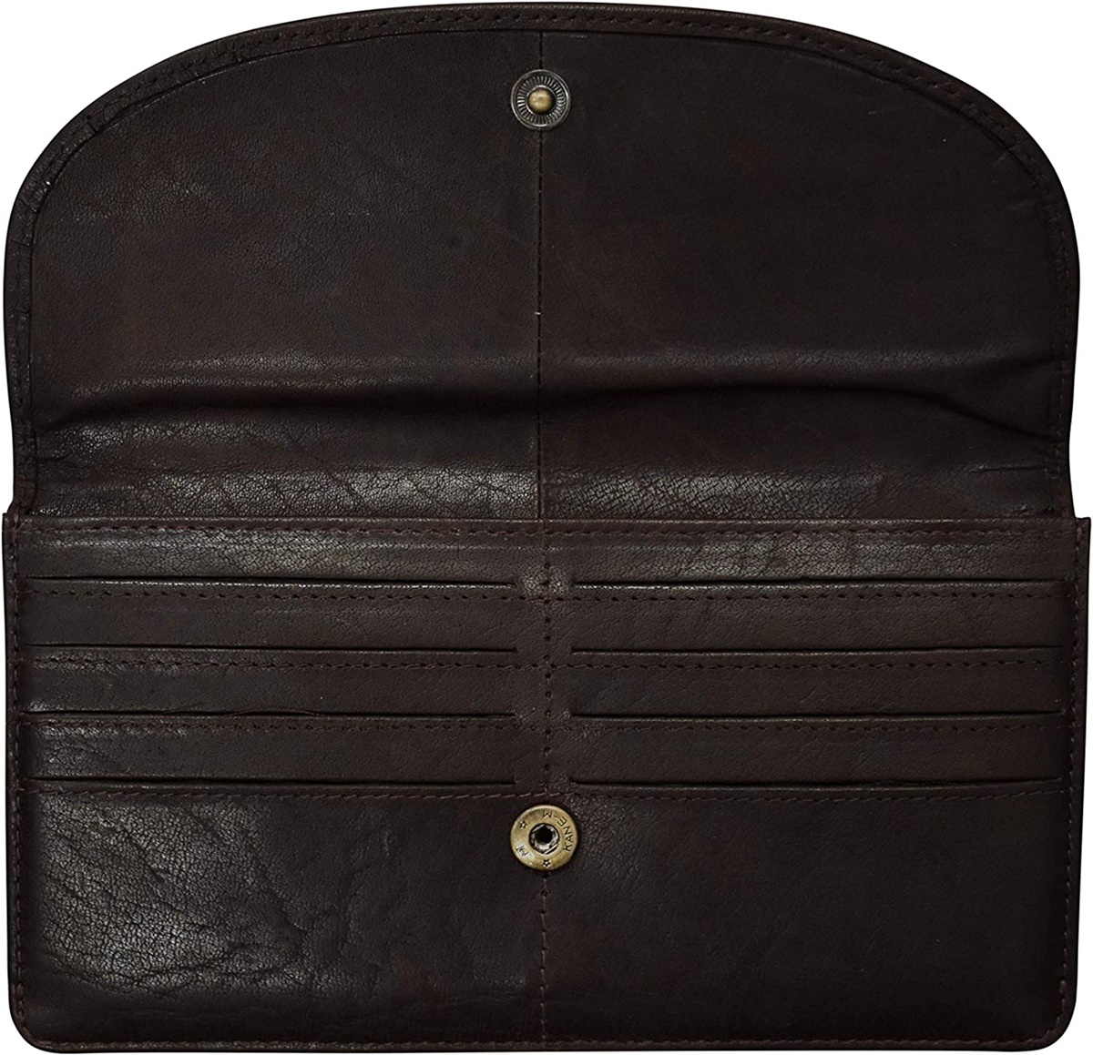 Tinnakeenly Leather Dark Brown Leather Compartment Purse - Image 2