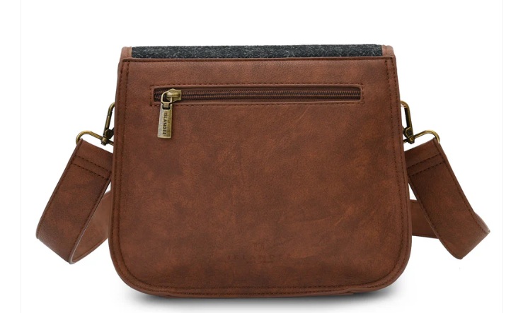 Islander Large Saddle Bag with HARRIS TWEED - Black Watch - Image 3