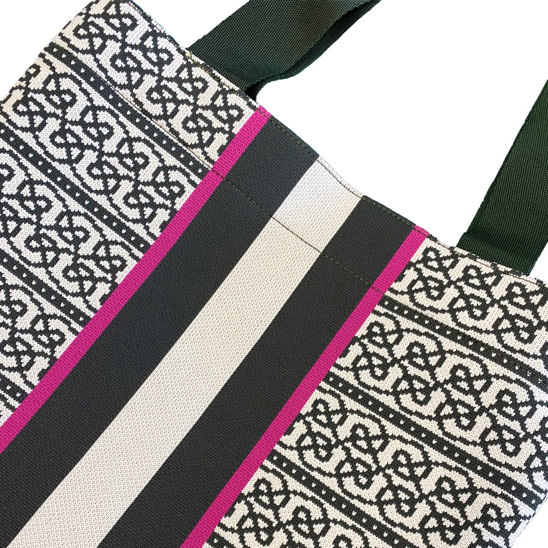 Book of Kells Jacquard Tote Bag, Bottle Green/Natural - Image 2