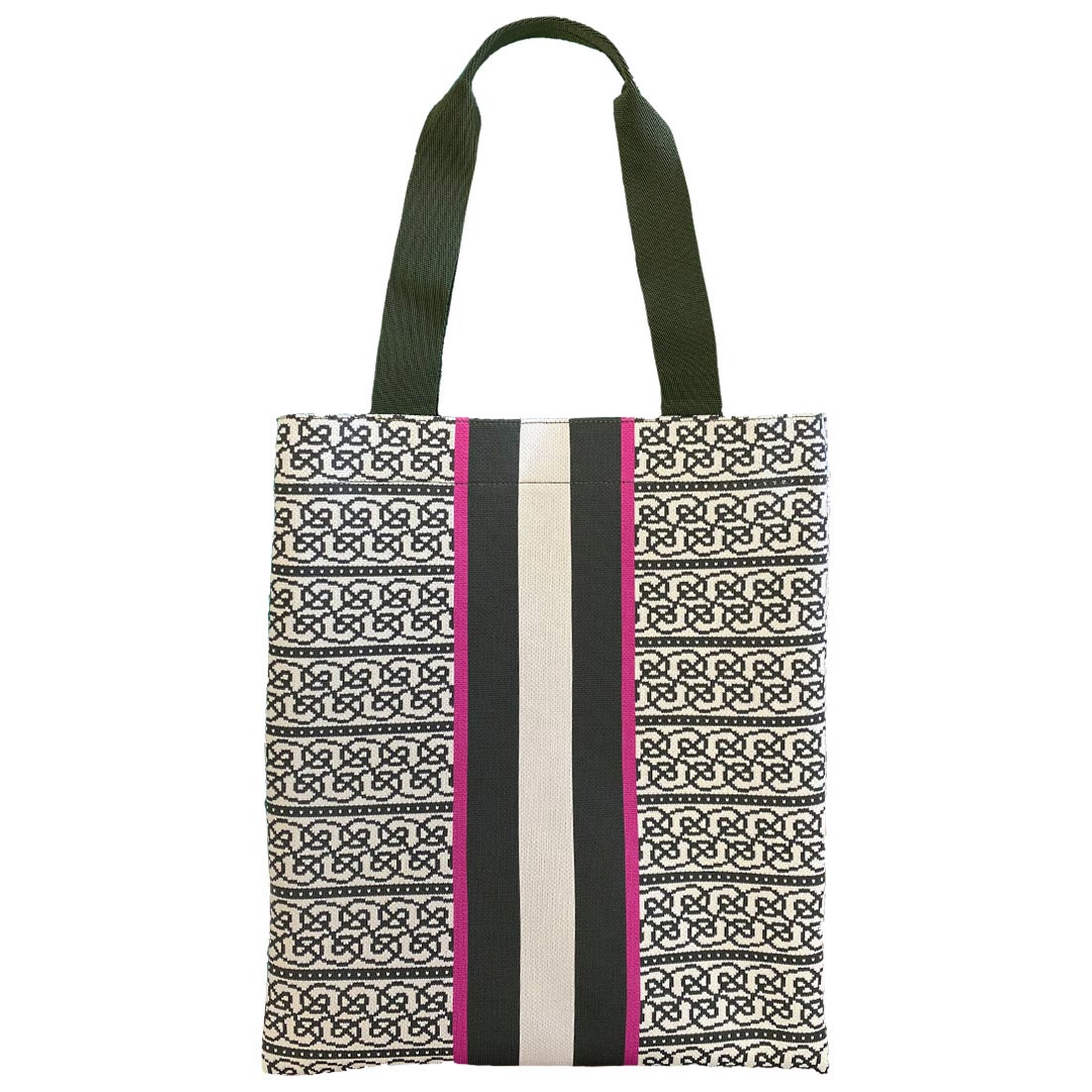 Book of Kells Jacquard Tote Bag, Bottle Green/Natural