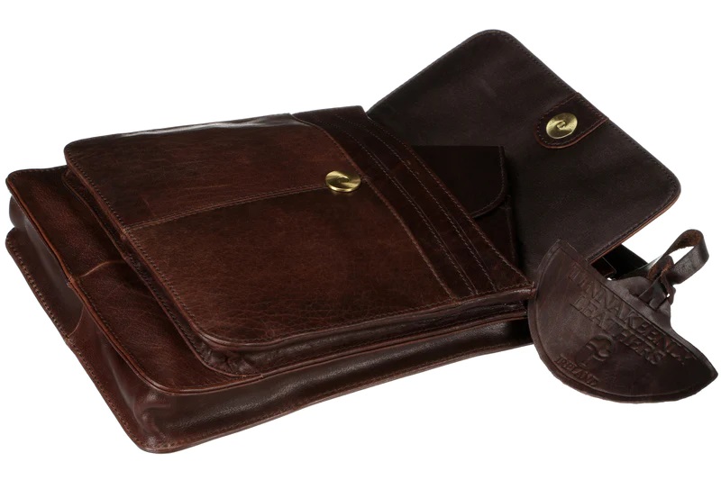 Tinnakeenly Leather Luxury Irish Sling Bag, Brown - Image 2