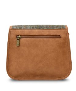 Alternative view of Islander Large Saddle Bag with HARRIS TWEED - Chestnut Herringbone