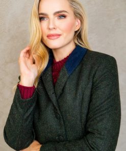 Alternative view of Jack Murphy Nicole Tweed Jacket, Green Herringbone