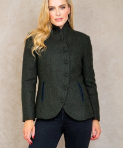 Jack Murphy Nicole Tweed Jacket, Green Herringbone