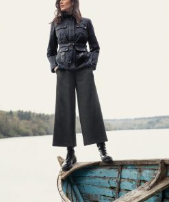 Jack Murphy Enya Tweed Culottes, Green Herringbone