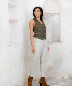 Alternative view of Jack Murphy Heidi Tweed Waistcoat, Green Country Check